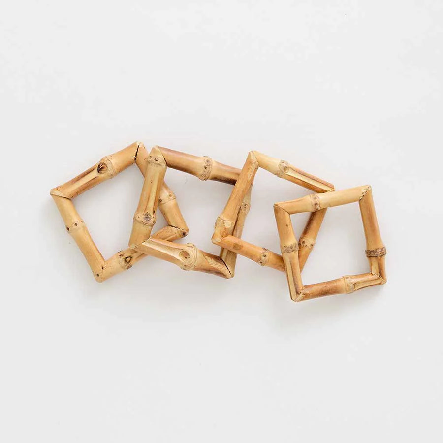 Square Bamboo Napkin Ring - s/4