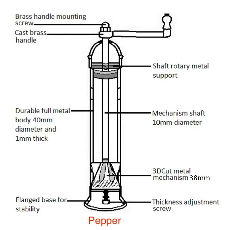 Brass Salt/Pepper Grinder