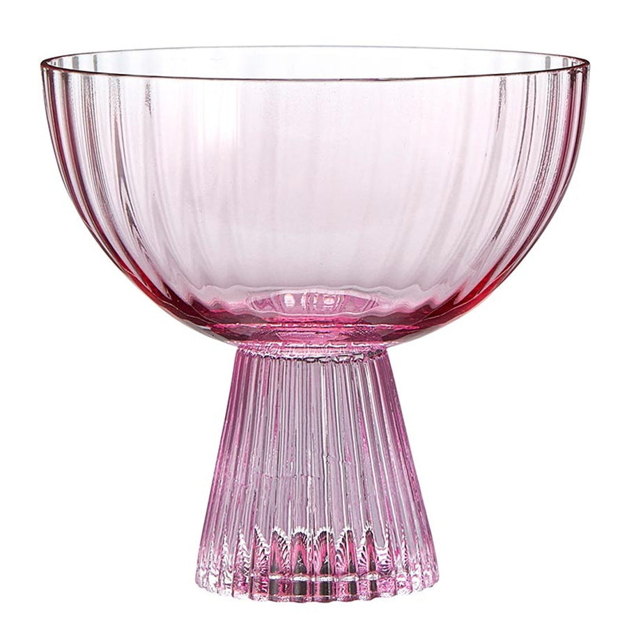 Beveled Coupe Glasses, Pink s/4