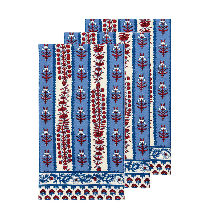 Avignon Tea Towels Red & Blue