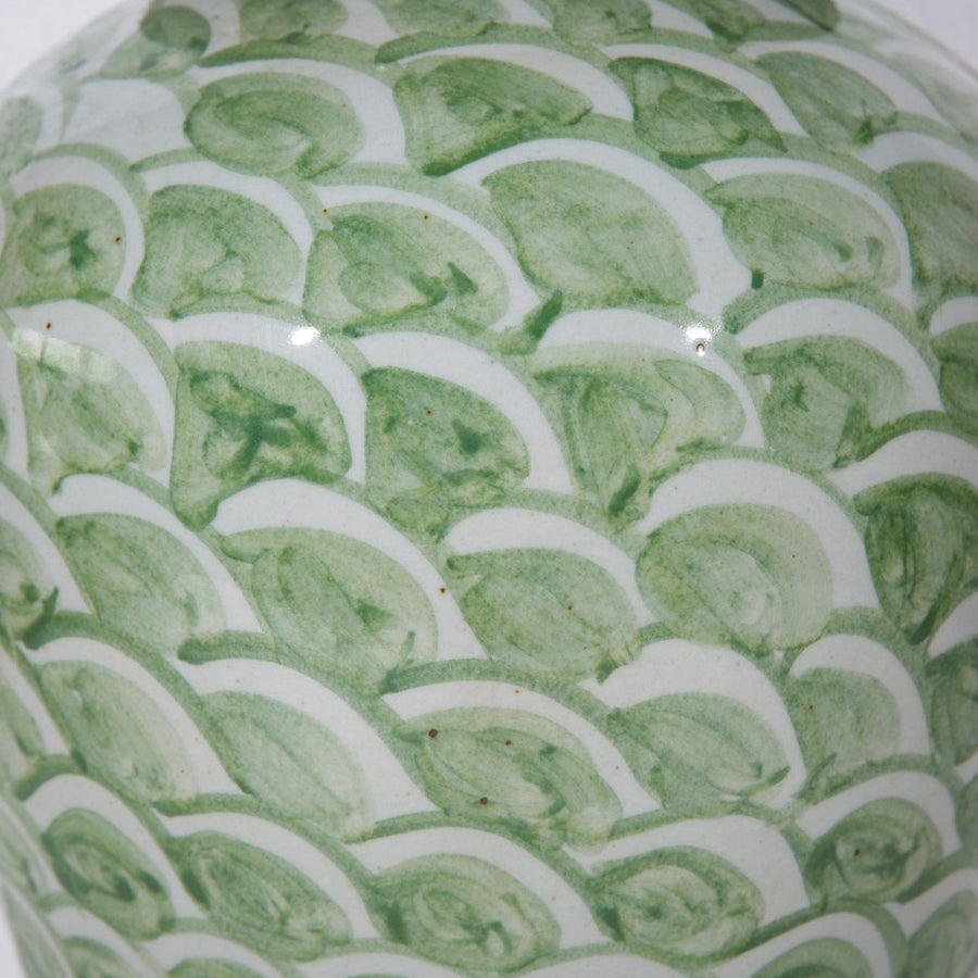 Mint Green Fish Scale Temple Jar - Small