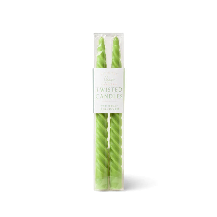 Twisted Taper 10" Boxed Candles - Lime Green