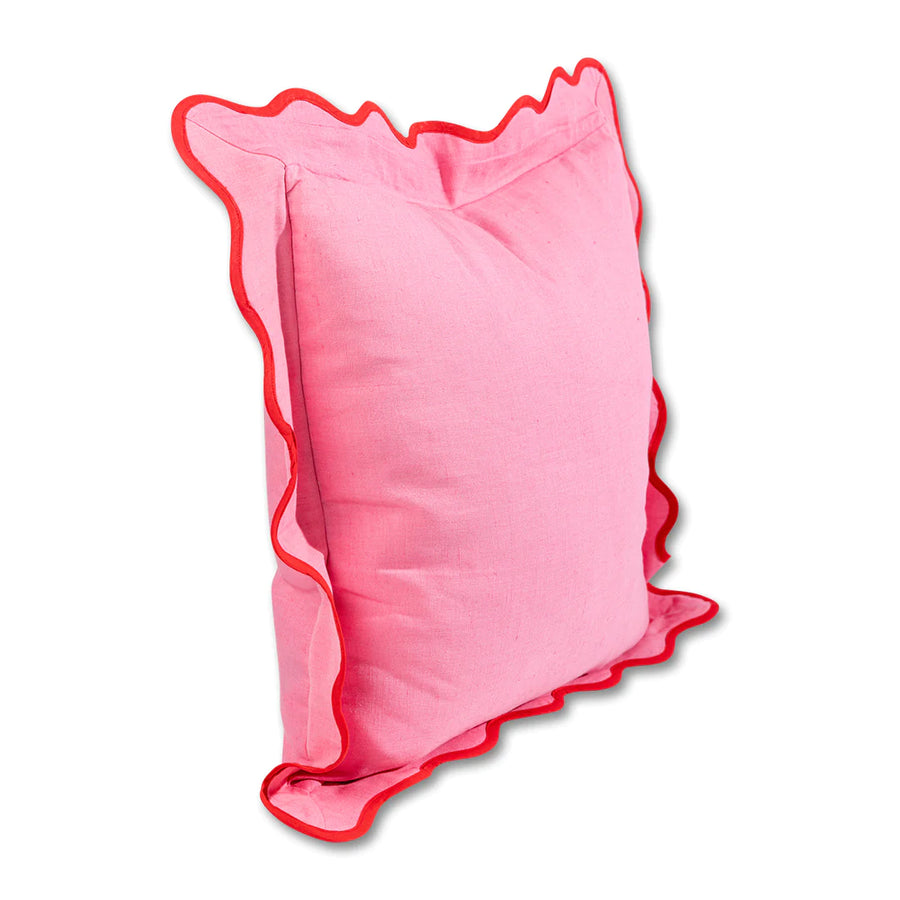 Darcy Linen Pillow Light Pink + Cherry