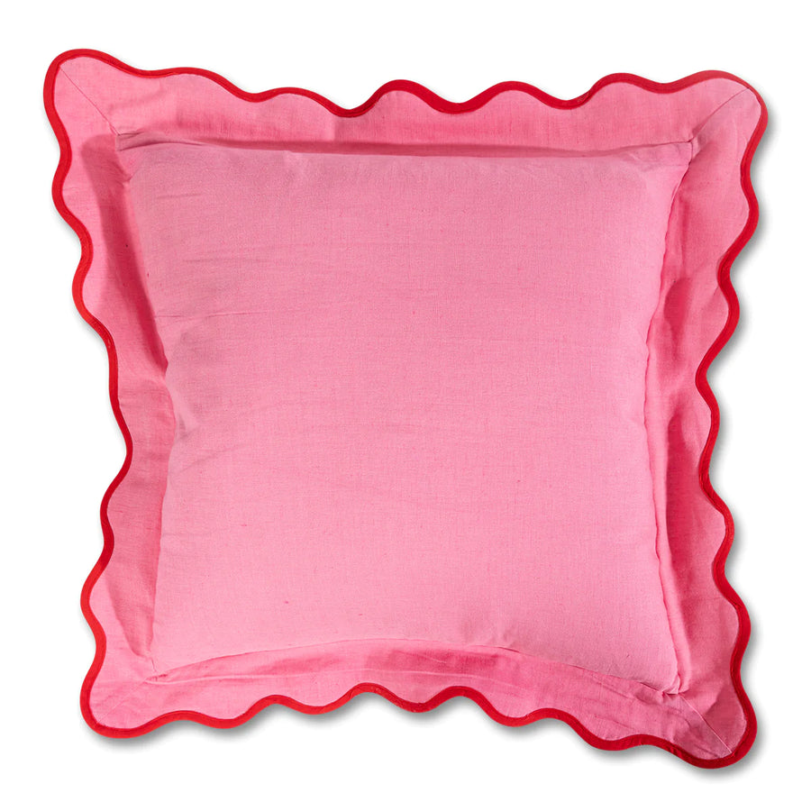 Darcy Linen Pillow Light Pink + Cherry