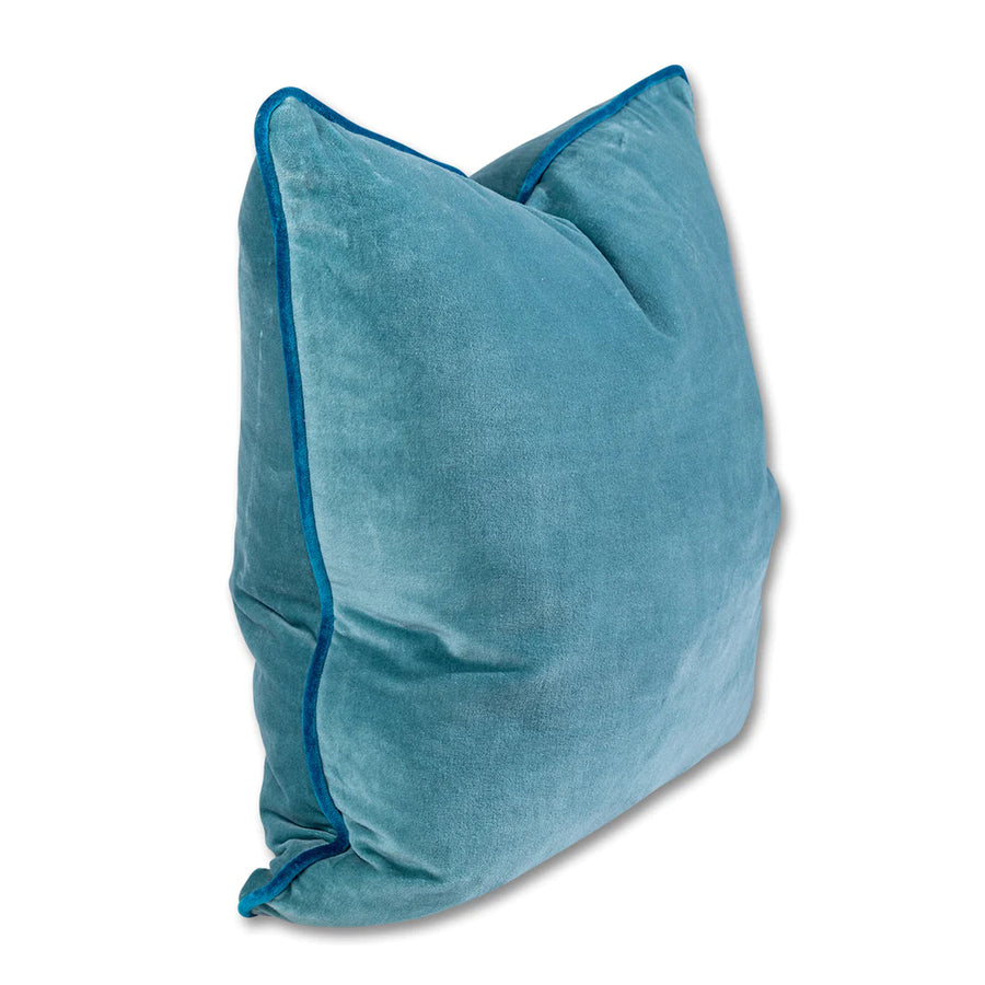 Charliss Velvet Pillow Aqua + Peacock