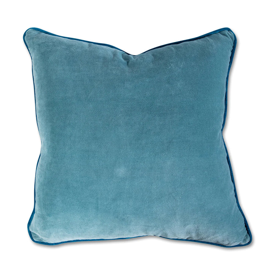 Charliss Velvet Pillow Aqua + Peacock