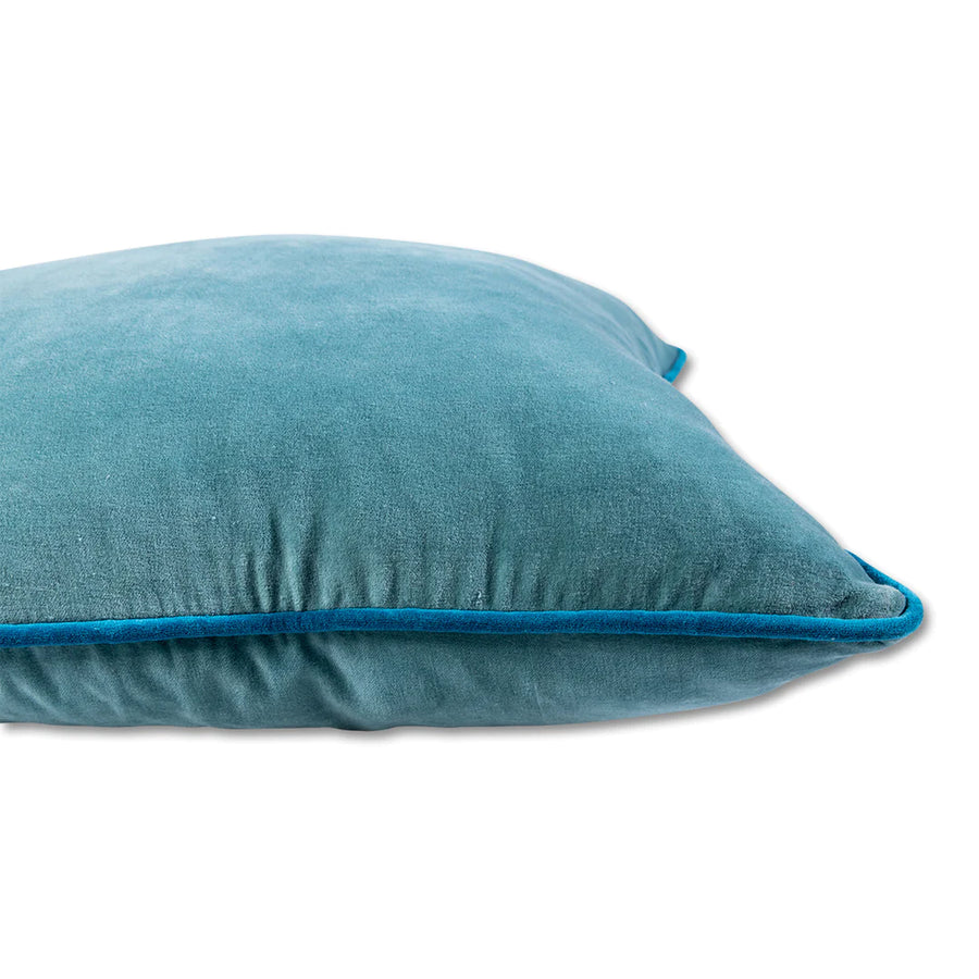 Charliss Velvet Pillow Aqua + Peacock