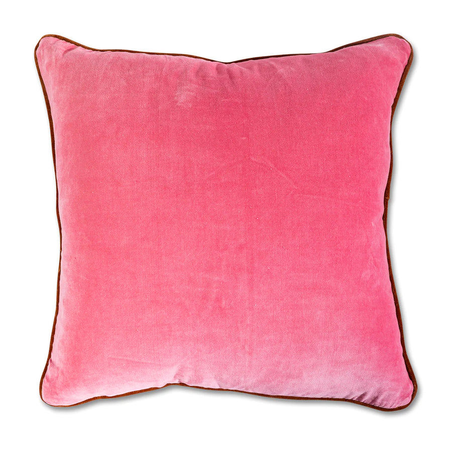 Charliss Velvet Pillow Light Pink + Rust