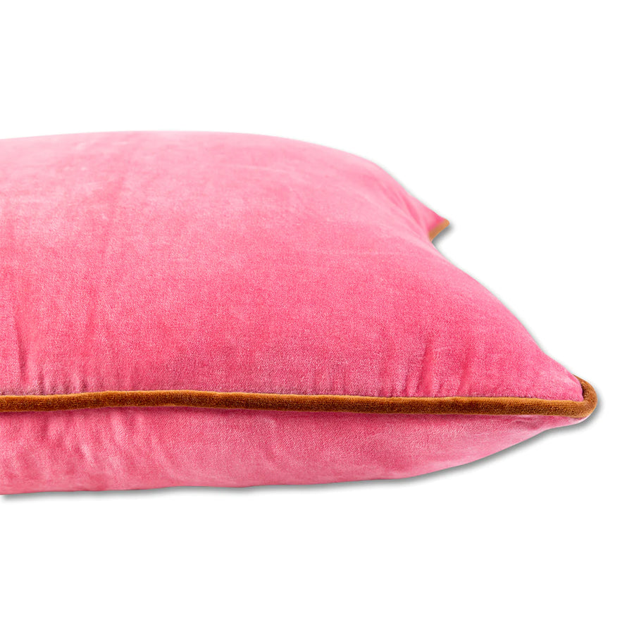 Charliss Velvet Pillow Light Pink + Rust