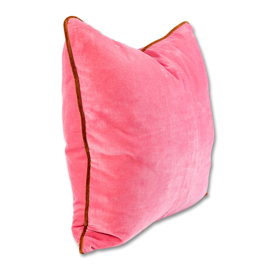 Charliss Velvet Pillow Light Pink + Rust