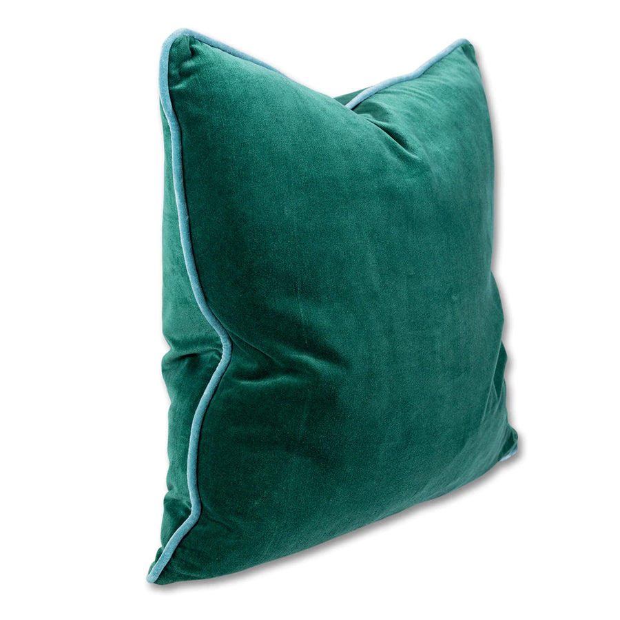 Charliss Velvet Pillow Green + Aqua