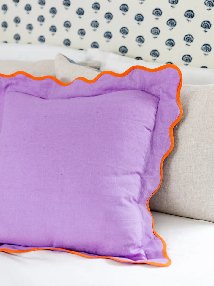 Darcy Linen Pillow Lilac + Orange