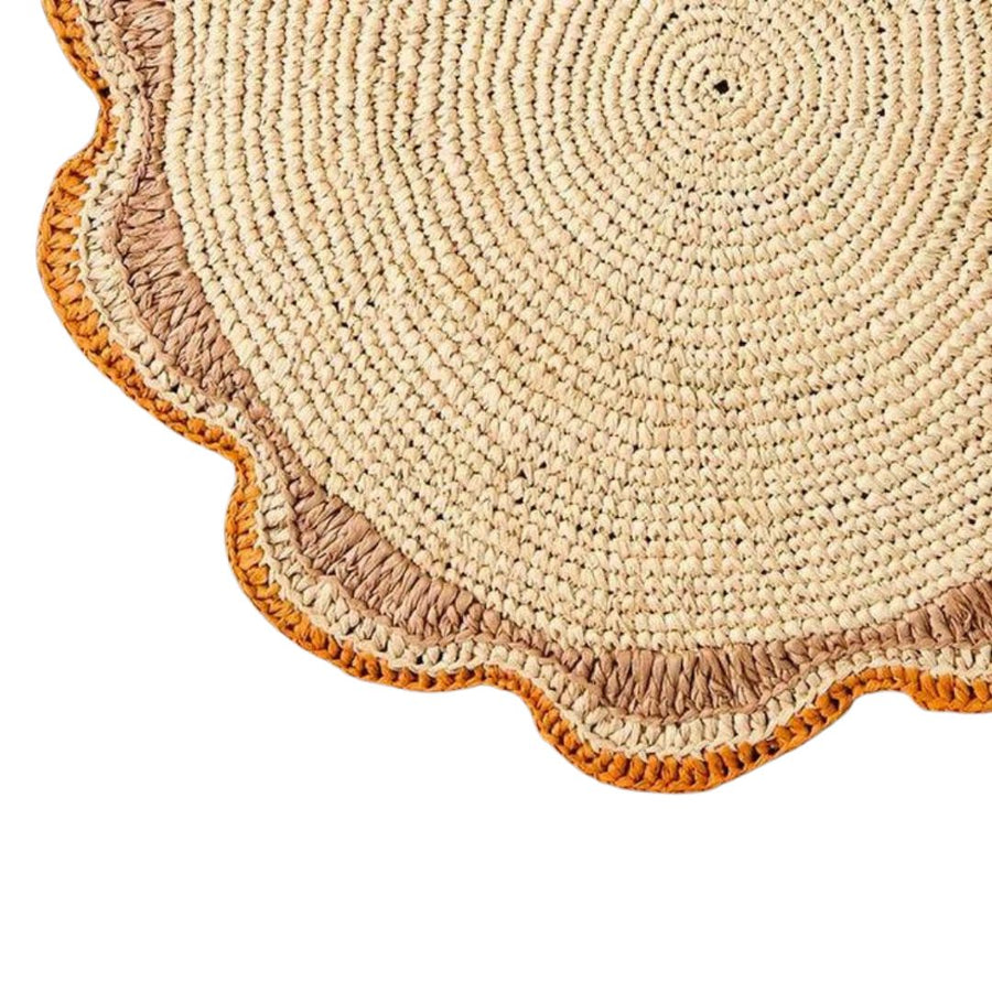 Garden Party Scalloped Placemat, orange/brown, s/4