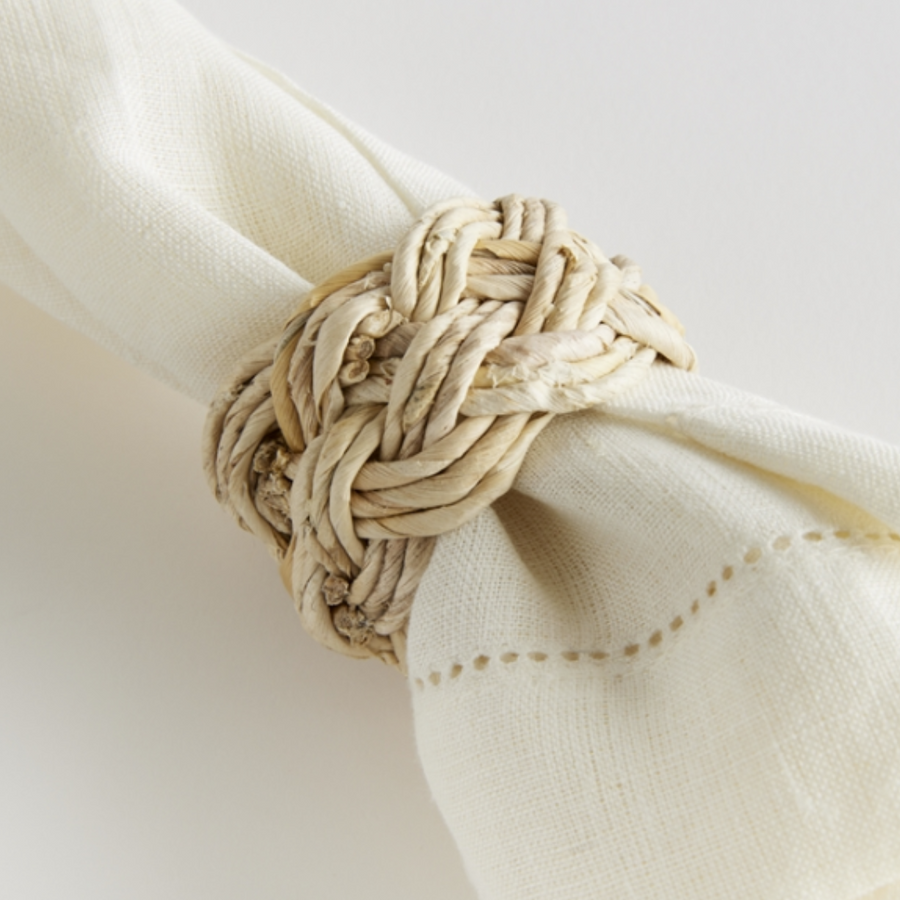 Abaca French Braided Napkin Ring - s/4