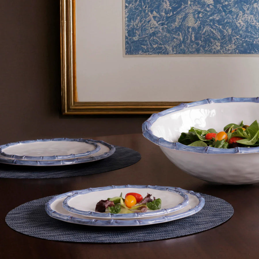 VIDA Blue Bamboo 9" Salad Plate, s/4