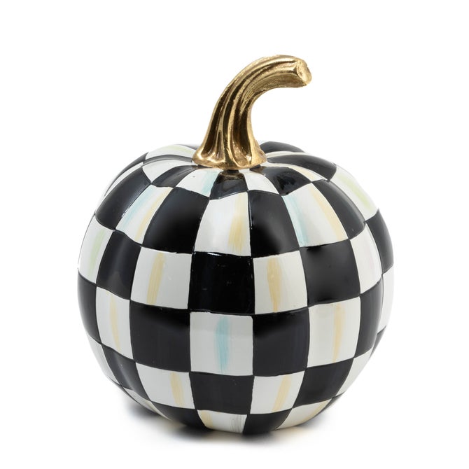 Mackenzie Childs Courtly Check Glossy Mini Pumpkin