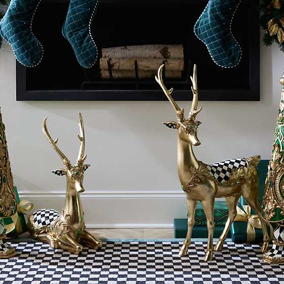 Emerald Luxe Standing Gold Deer