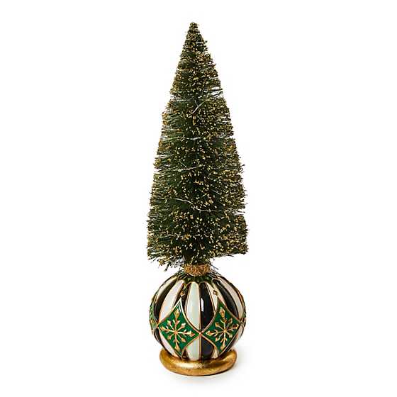 Emerald Luxe Illuminated Bottle Brush Tree, Small