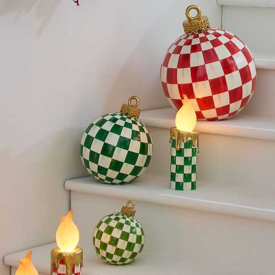 Light Green Check Tabletop Ornament