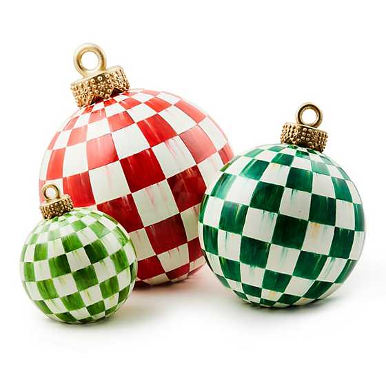 Light Green Check Tabletop Ornament