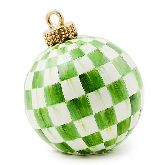 Light Green Check Tabletop Ornament