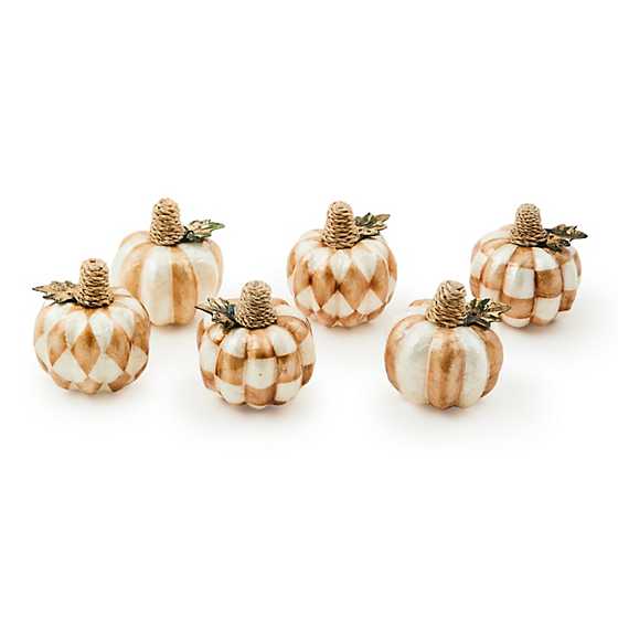 Mackenzie-Childs Mocha Capiz Mini Pumpkins, s/6