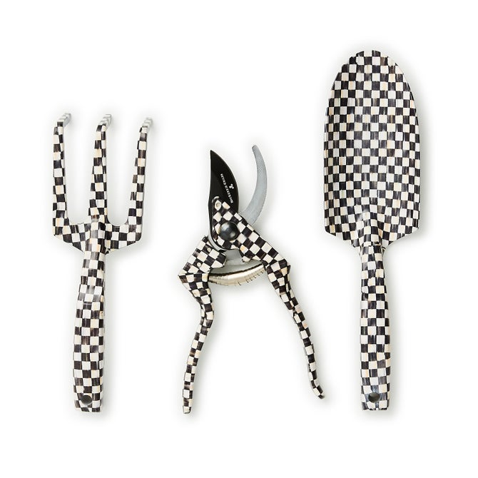 Mackenzie Childs Courtly Check Gardening Tools, Set of 3