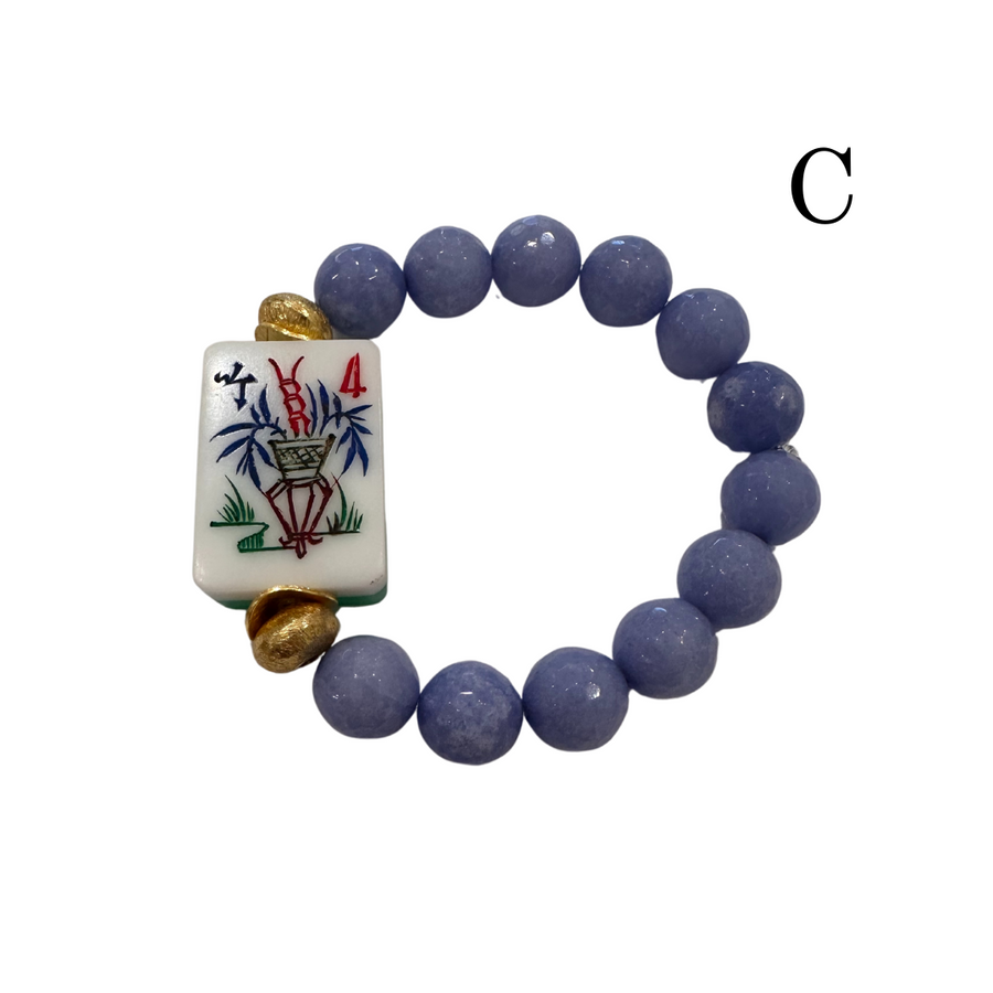 Beaded Mahjong Tile Bracelet