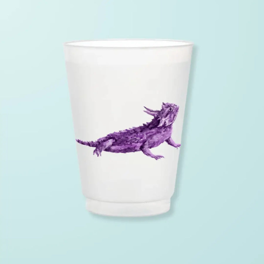 Purple Horned Frog Frosted Cups, s/6