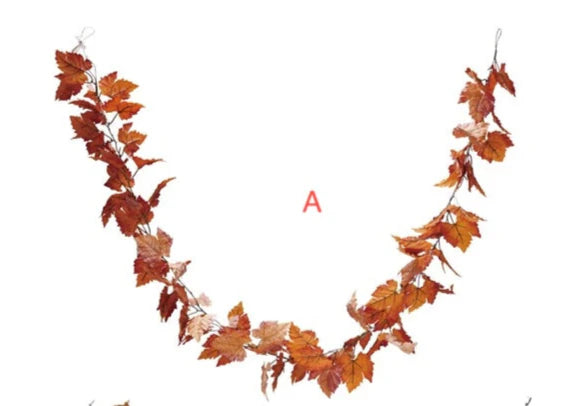 Faux Leaf Garland, 2 Colors