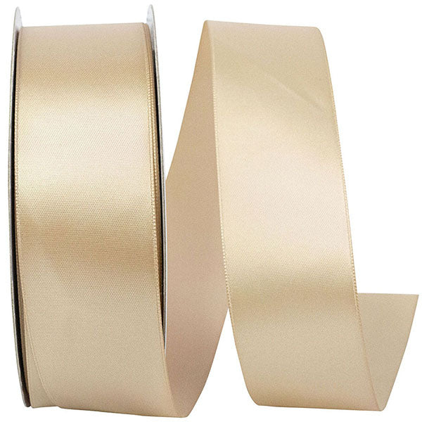 Single Face Satin Ribbon, tan, 1.5"