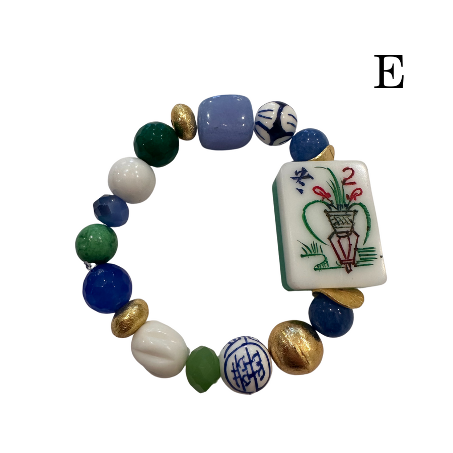 Beaded Mahjong Tile Bracelet