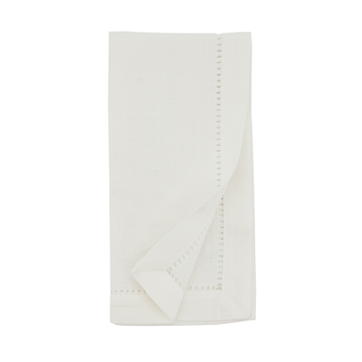 Hemstitch Border Cloth Dinner Napkin, white, s/4