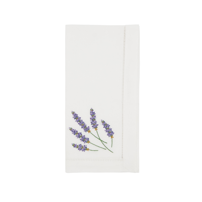 Embroidered Lavender Dinner Napkin - s/2