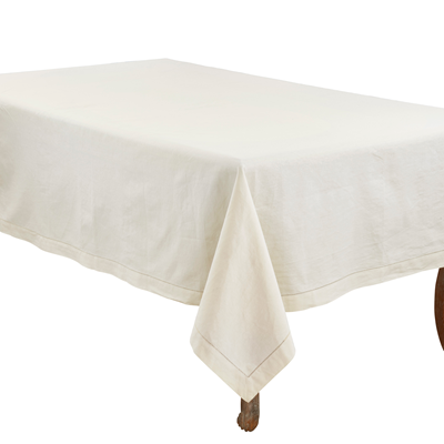 Hemstitch Border Tablecloth, Ivory