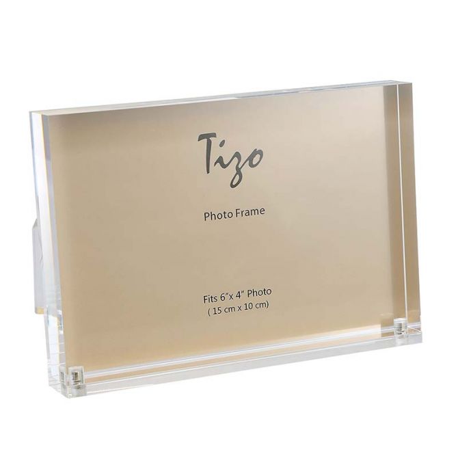 Thick Lucite Easle-Back Frame Horizontal