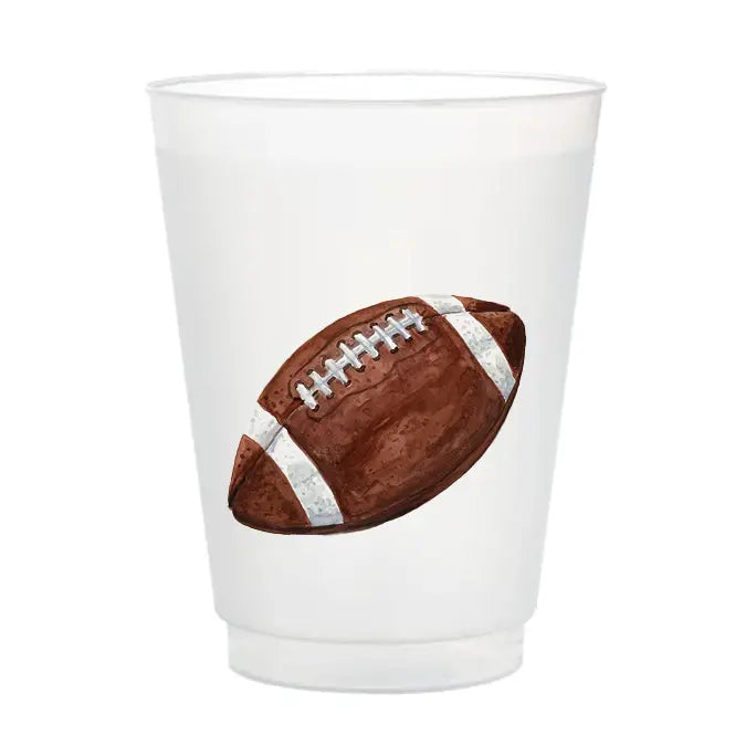 Frosted Football Plastic Cups, s/6