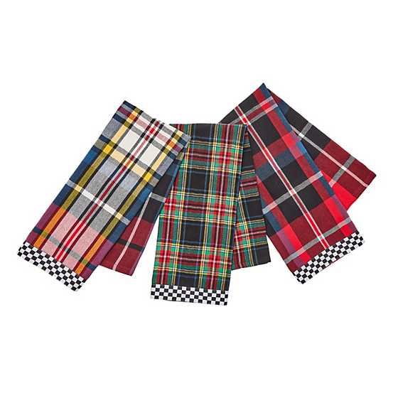 Tartan Check Assorted Woven Dish Towels, s/3