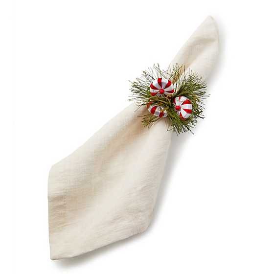 Peppermint & Pine Napkin Rings, s/4