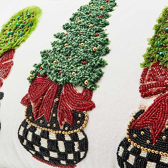 Holiday Topiary Beaded Lumbar Pillow