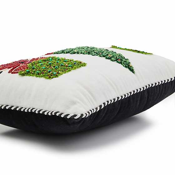 Holiday Topiary Beaded Lumbar Pillow