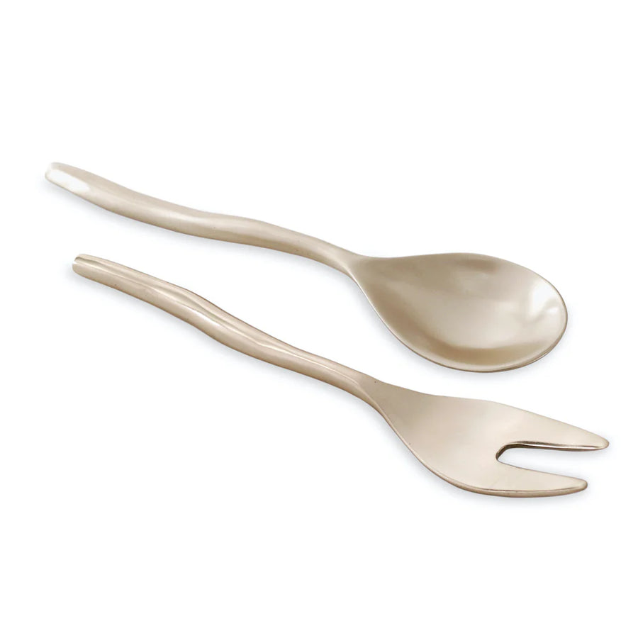Sierra Modern Maia Salad Servers, Gold