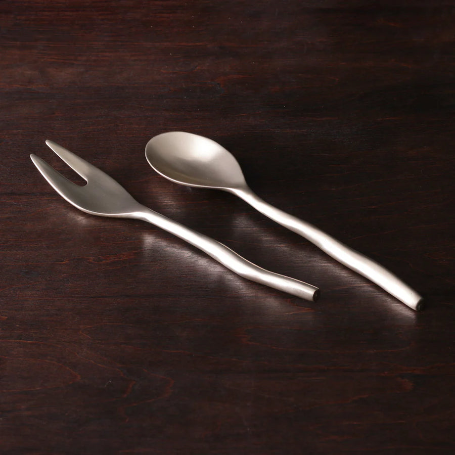 Sierra Modern Maia Salad Servers, Gold