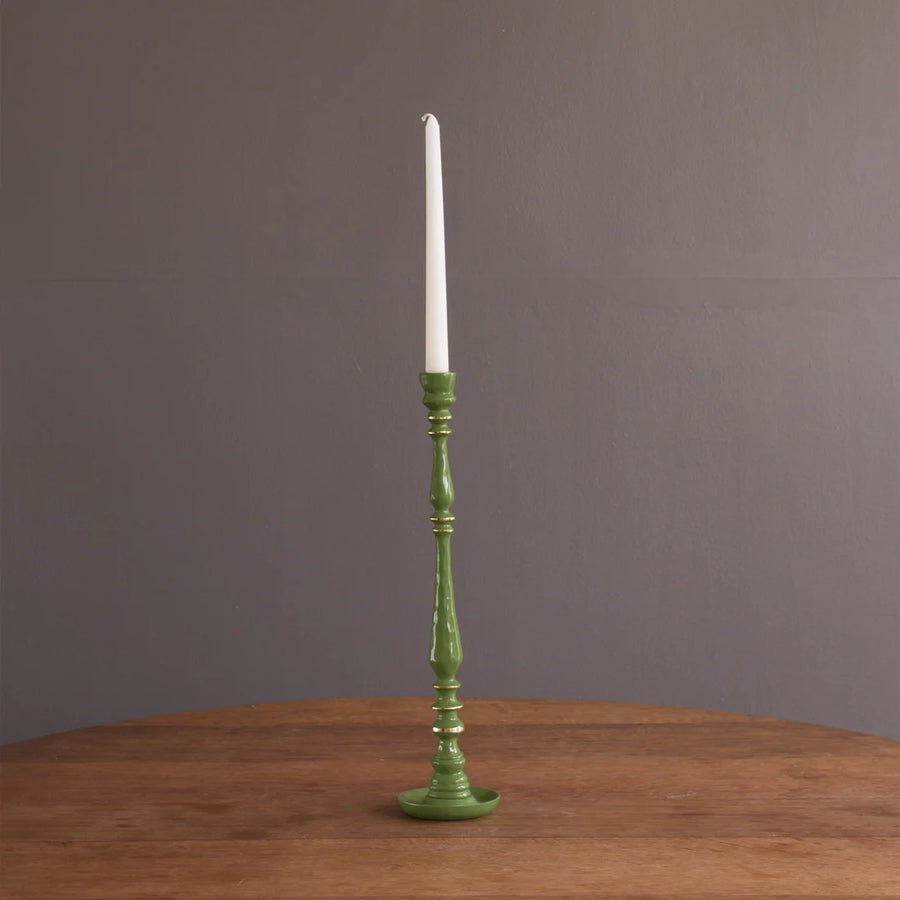 Encanto Crosby Candleholders, leaf green