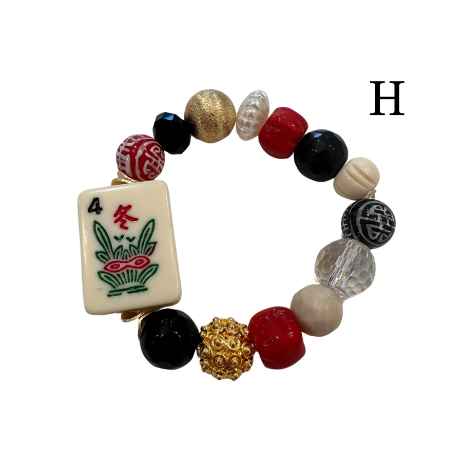 Beaded Mahjong Tile Bracelet