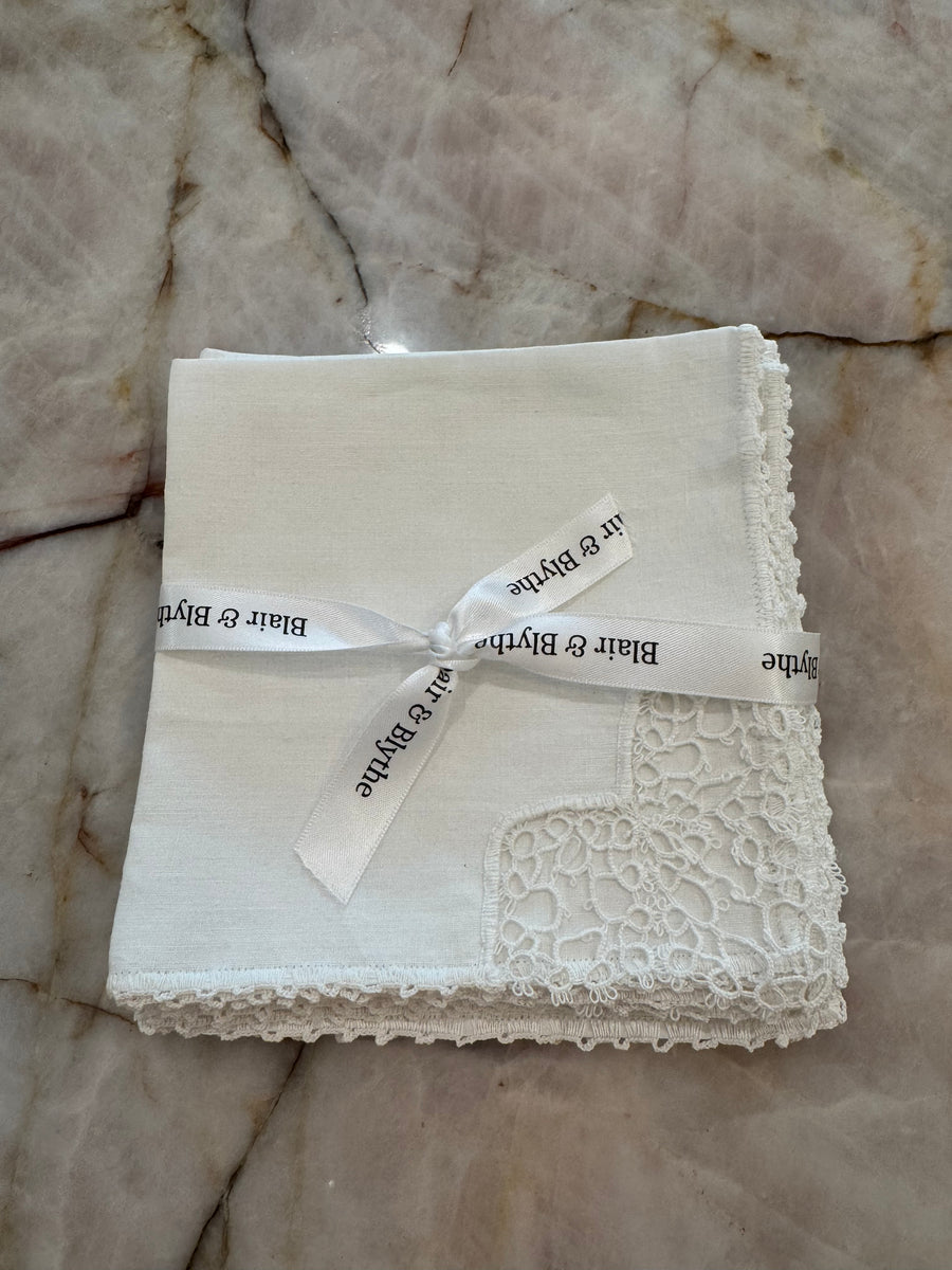 Vintage Picot Edging Dinner Napkin, s/6