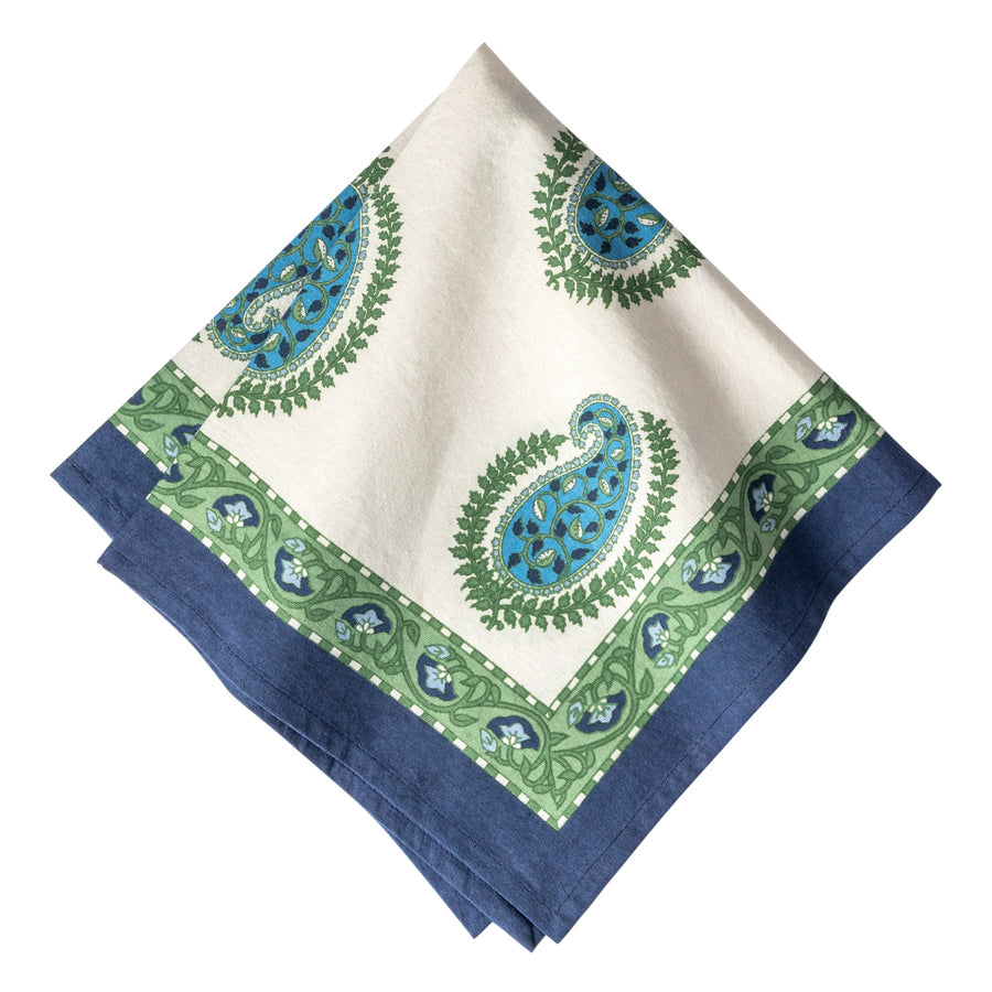 Cassis Blue & Green Napkins, s/4