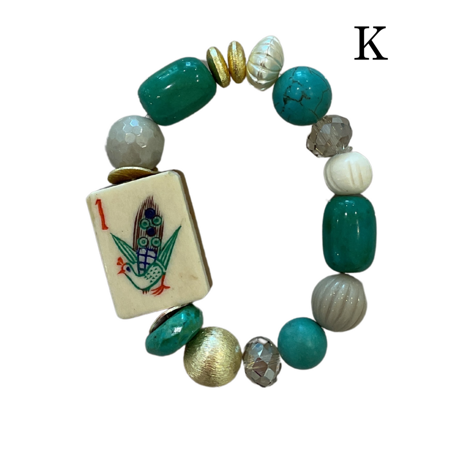 Beaded Mahjong Tile Bracelet