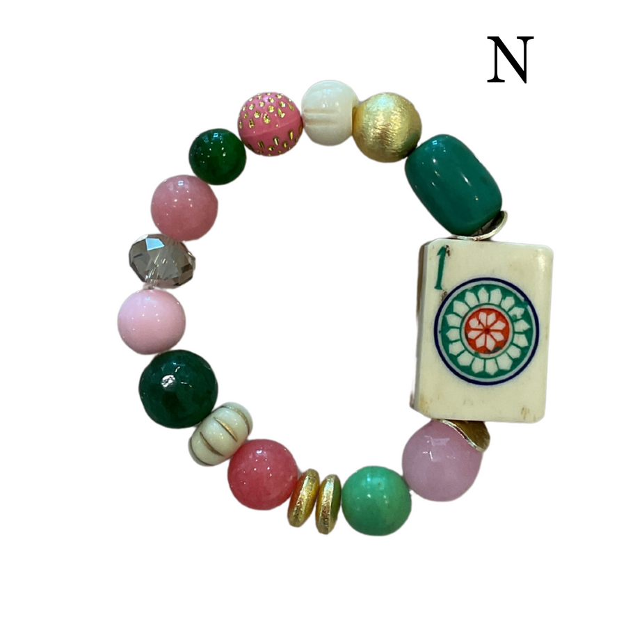 Beaded Mahjong Tile Bracelet