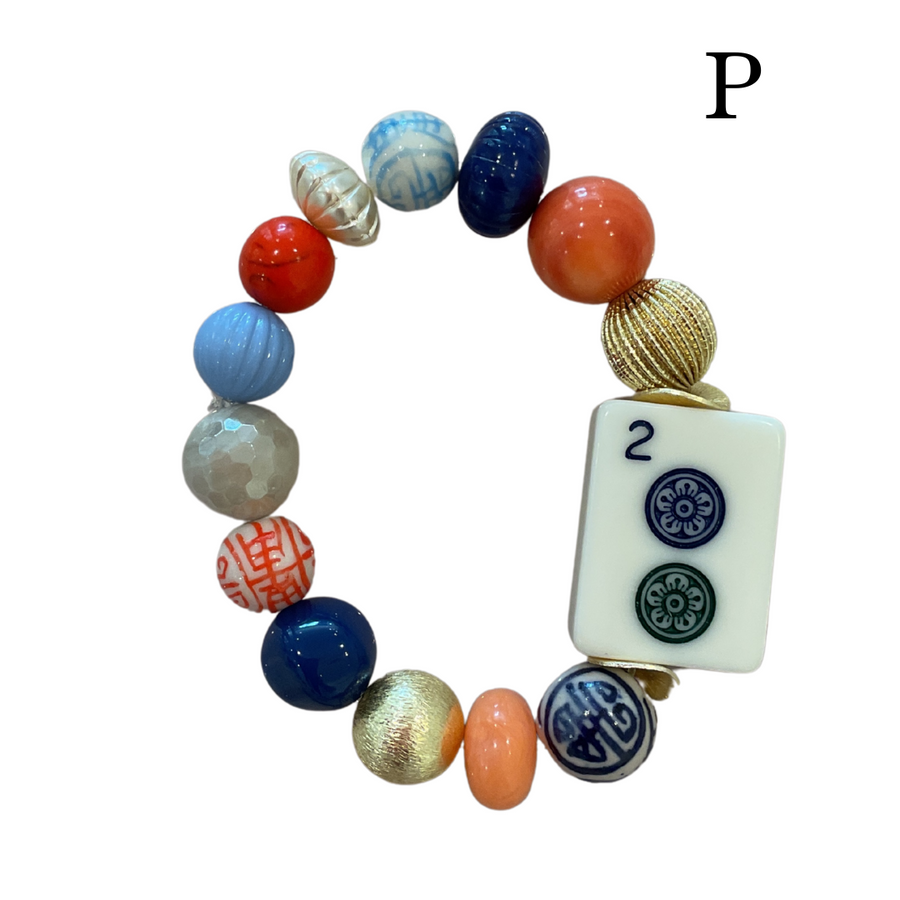 Beaded Mahjong Tile Bracelet